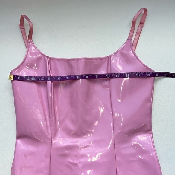 Pretty little thing PU bodycon pink mini dress size 4 - Picture 3 of 8